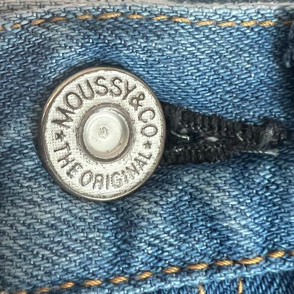 Moussy Denim Raw Frayed Hem Mini Blue Jean Skirt Size 0 - Picture 6 of 9